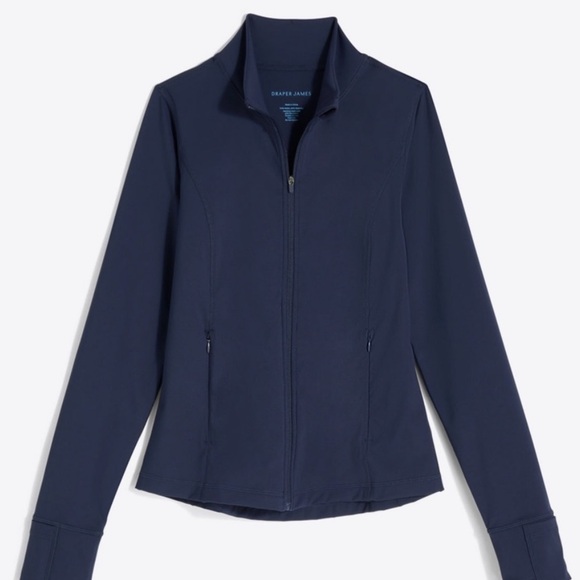 NWT Draper James Warm Up Jacket Nassau Navy Size XS - Picture 2 of 5